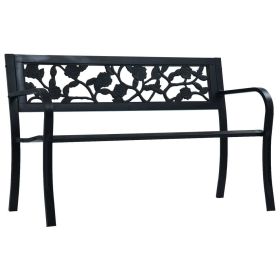 Patio Bench 49.2" Black Steel