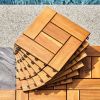 6 puzzle slats per tile rown Acacia Interlocking Wooden Deck tile (Set of 10 Tiles)