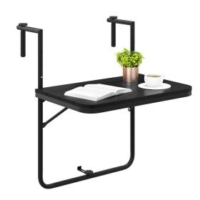 Folding Hanging Table with 3-Level Adjustable Height for Patio Balcony