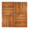 Damian 4-Slat Acacia Interlocking Deck Tile (Set of 10 Tiles)