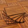 Damian 8-Slat Acacia Interlocking Deck Tile (Set of 10 Tiles)