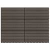 Decking Tiles 6 pcs WPC 23.6"x11.8" 11.6 ft² Dark Brown