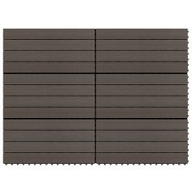 Decking Tiles 6 pcs WPC 23.6"x11.8" 11.6 ft² Dark Brown