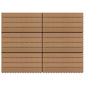 Decking Tiles 6 pcs WPC 23.6"x11.8" 11.6 ft² Brown