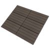 Decking Tiles 6 pcs WPC 23.6"x11.8" 11.6 ft² Dark Brown