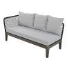 TOPMAX Modern 5-Person Outdoor Seating Group with Cushions Rope Waved Patio Sofa Set for Garden, Lawn, Poolside, L-Shaped, Black+Gray