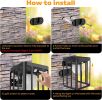 2-Pack: Outdoor Solar Wall Sconce Lights Black