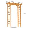 Outsunny 85" Wooden Garden Arbor for Wedding and Ceremony, Outdoor Garden Arch Trellis for Climbing Vines - Orange