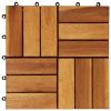 10 pcs Acacia Decking Tiles 11.8"x11.8"