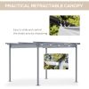 Outsunny 11.5' x 11.5' Retractable Pergola Canopy, Outdoor UV Protection & Sun Shade, Steel Frame for Garden, Grill, Patio, Backyard, Gray