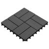 11 pcs Decking Tiles WPC 11.8"x11.8" 1 sqm Gray