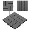 11 pcs Decking Tiles WPC 11.8"x11.8" 1 sqm Gray