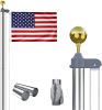 20 FT Sectional Flag Pole Kit Extra Thick Aluminum Flagpole with 1 Flag 2 Rope