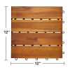 Outdoor Patio 4-Slat Acacia Interlocking Deck Tile (Set of 10 Tiles)