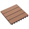 11 pcs Decking Tiles Deep Embossed WPC 11.8"x11.8" 1 sqm Light Brown