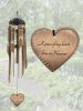 Bamboo Memorial Wind Chime Painted Heart and Angel Wings Sympathy Wind Chime Gift