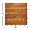 Damian 4-Slat Acacia Interlocking Deck Tile (Set of 10 Tiles)