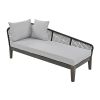 TOPMAX Modern 5-Person Outdoor Seating Group with Cushions Rope Waved Patio Sofa Set for Garden, Lawn, Poolside, L-Shaped, Black+Gray