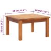 Patio Coffee Table 23.6"x23.6"x14.2" Solid Acacia Wood