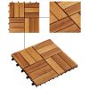 Decking Tiles 11.8"x11.8" Acacia Set of 20