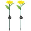 2Pcs Solar Powered Sunflower Lights 10 LED Decorative Stake Lamp