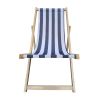 Populus wood sling chair blue Stripe Broad  Dark blue Strip