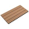 Decking Tiles 6 pcs WPC 23.6"x11.8" 11.6 ft² Brown