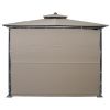 Patio 9.8ft.L x 9.8ft.W Gazebo with Extended Side Shed/Awning and LED Light for Backyard; Poolside; Deck; Brown