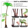 Solar Palm Glow: 7FT Patio Decor