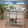 Outdoor Prep Cart Dining Table for Pizza Oven;  Patio Grilling Backyard BBQ Grill Cart