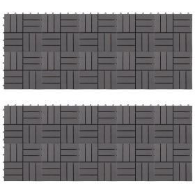 Decking Tiles 20 pcs Gray Wash 11.8"x11.8" Solid Acacia Wood (Color: Grey)