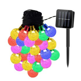 Globe String Solar Lights 30 Ball LED Fairy Solar Lamps 8 Lighting Modes IP65 Waterproof Decorative Lamp (Light Color: Color)