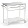 Outdoor Prep Cart Dining Table for Pizza Oven;  Patio Grilling Backyard BBQ Grill Cart