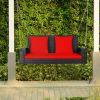 2-Person Patio Rattan Porch Swing with Cushions