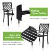 MEOOEM Patio Dining Set Outdoor Metal Square Bistro Side/End Table and Stackable Patio Dining Chairs;  Black