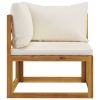 5 Piece Patio Lounge Set with Cushions Solid Acacia Wood