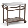 Outdoor Prep Cart Dining Table for Pizza Oven;  Patio Grilling Backyard BBQ Grill Cart