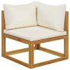 5 Piece Patio Lounge Set with Cushions Solid Acacia Wood